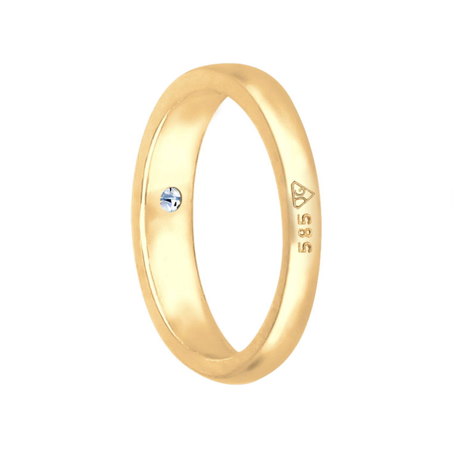 Gold - Elli DIAMONDS | Taufring | Diamant ( Weiß, 0,005 ct ) | 585 Gelbgold