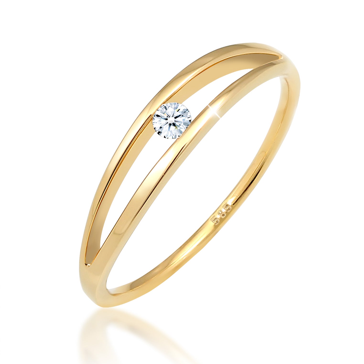 Gold - Elli DIAMONDS | Verlobungsring | Diamant ( Weiß, 0,06 ct ) | 585 Gelbgold