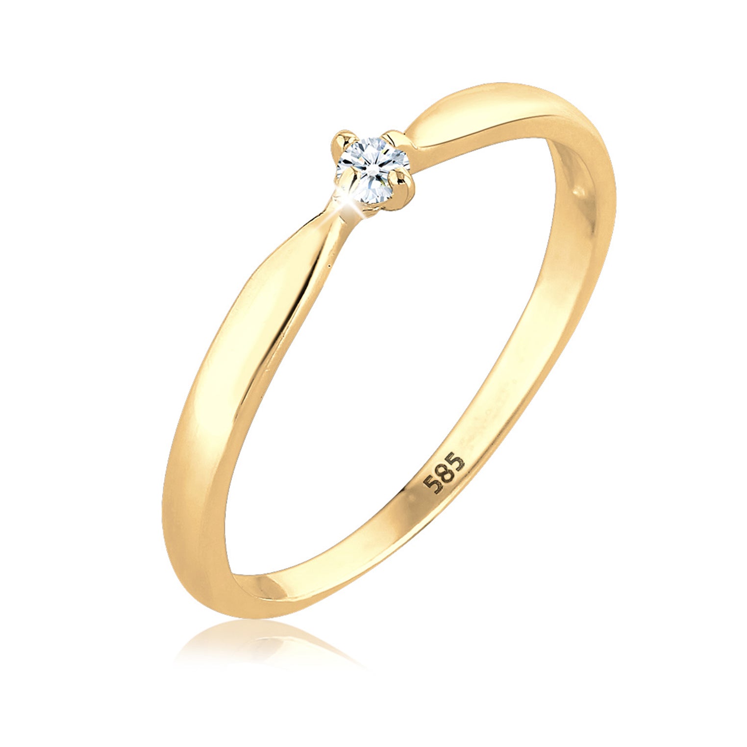 Gold - Elli DIAMONDS | Verlobungsring | Diamant ( Weiß, 0,03 ct ) | 585 Gelbgold