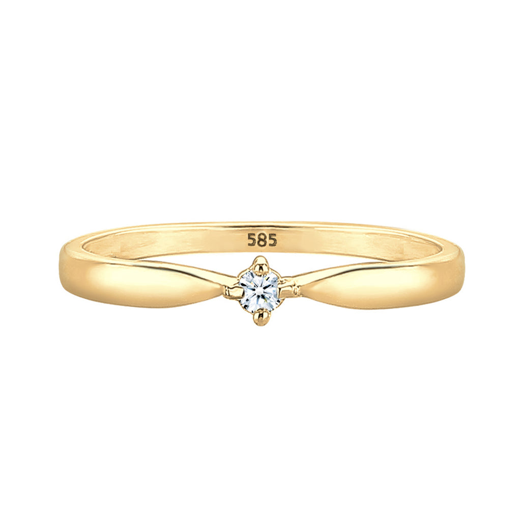 Gold - Elli DIAMONDS | Verlobungsring | Diamant ( Weiß, 0,03 ct ) | 585 Gelbgold