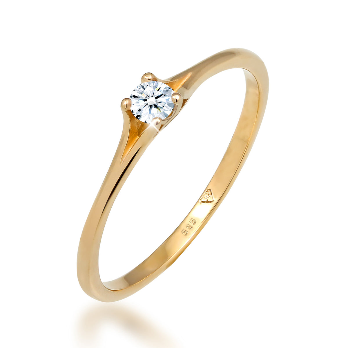 Gold - Elli DIAMONDS | Verlobungsring | Diamant ( Weiß, 0,06 ct ) | 585 Gelbgold