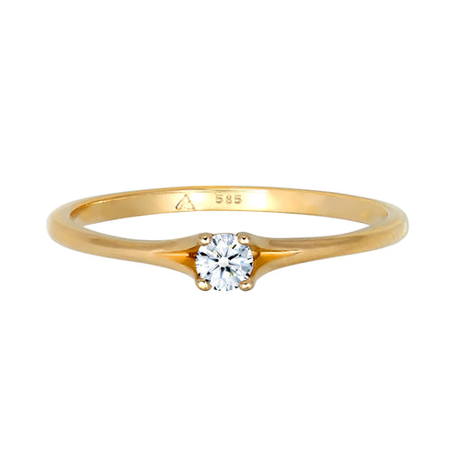 Gold - Elli DIAMONDS | Verlobungsring | Diamant ( Weiß, 0,06 ct ) | 585 Gelbgold