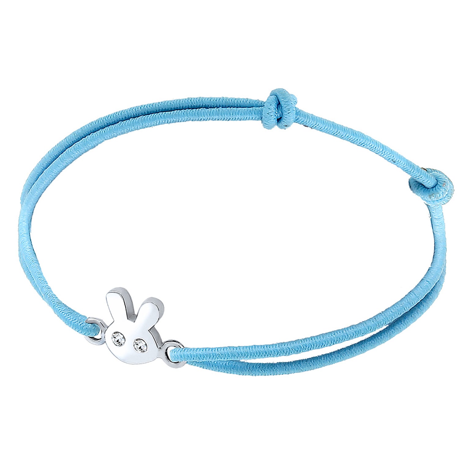 Hellblau - Elli | Armband Hase | Mit Kristallen von Swarovski® (Weiß) | 925er Sterling Silber