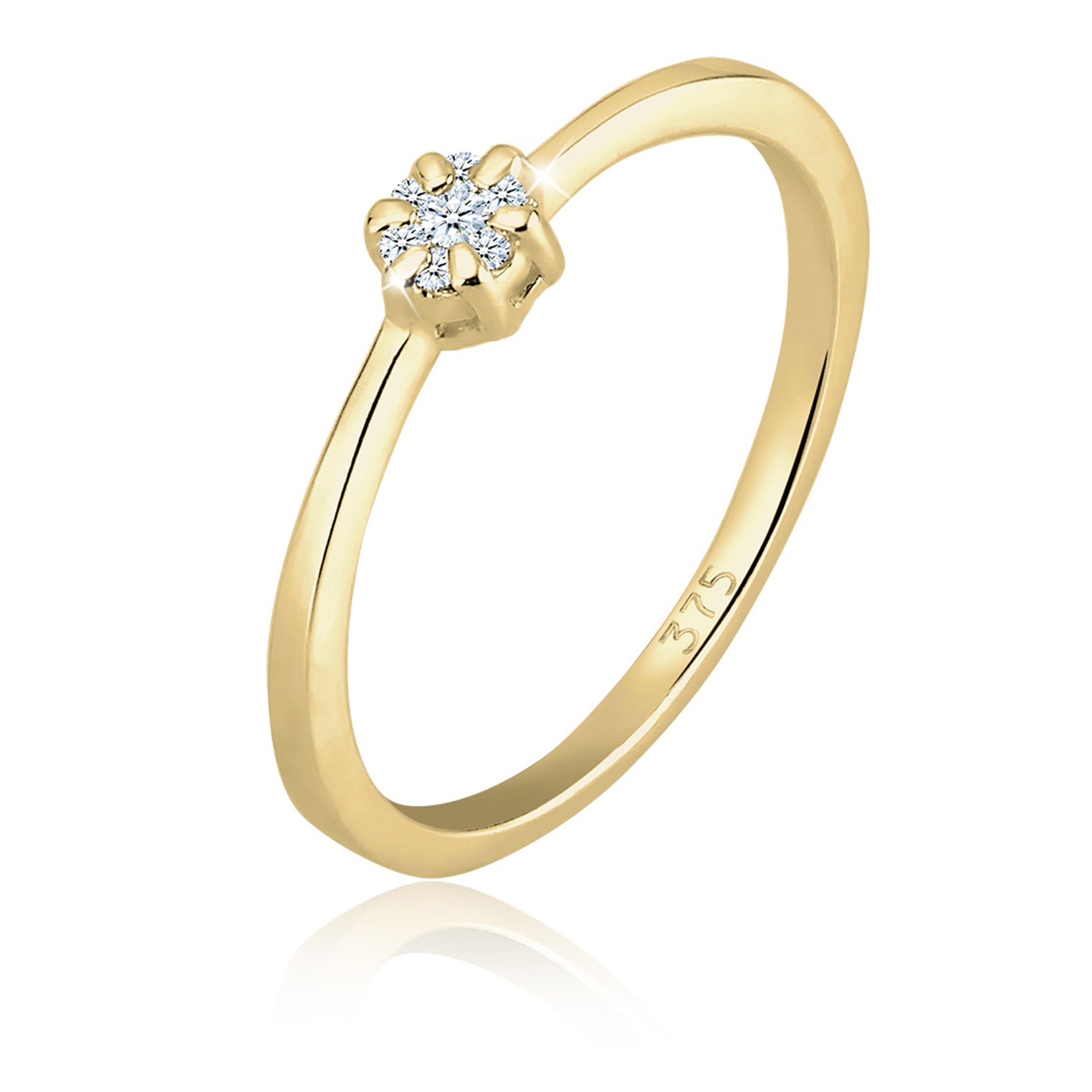 Gold - Elli DIAMONDS | Verlobungsring | Diamant ( Weiß, 0,045 ct ) | 375 Gelbgold