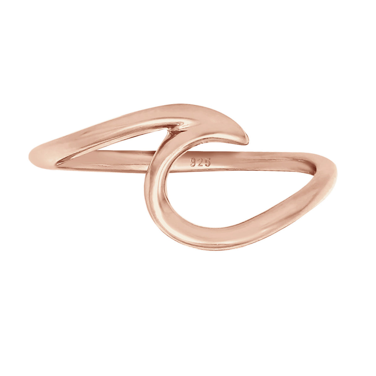 Roségold - Elli | Ring Welle | 925 Sterling Silber Rosegold