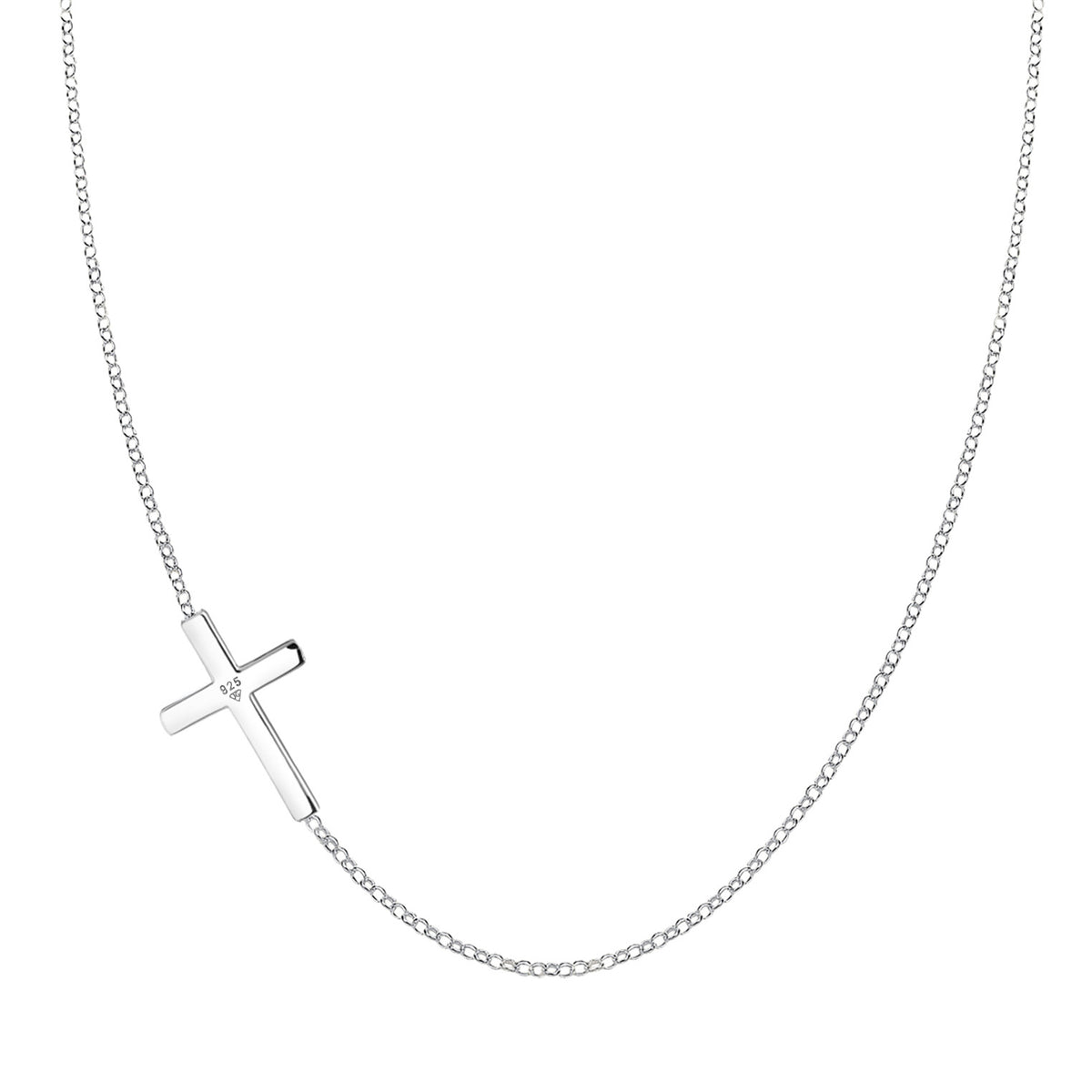 Silber - Elli | Halskette Kreuz Basic | 925er Sterling Silber