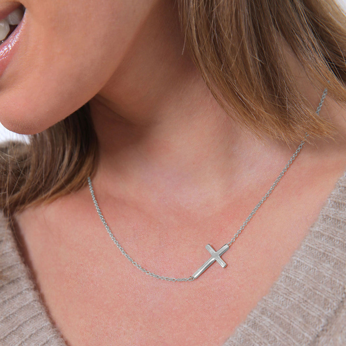 Silber - Elli | Halskette Kreuz Basic | 925er Sterling Silber