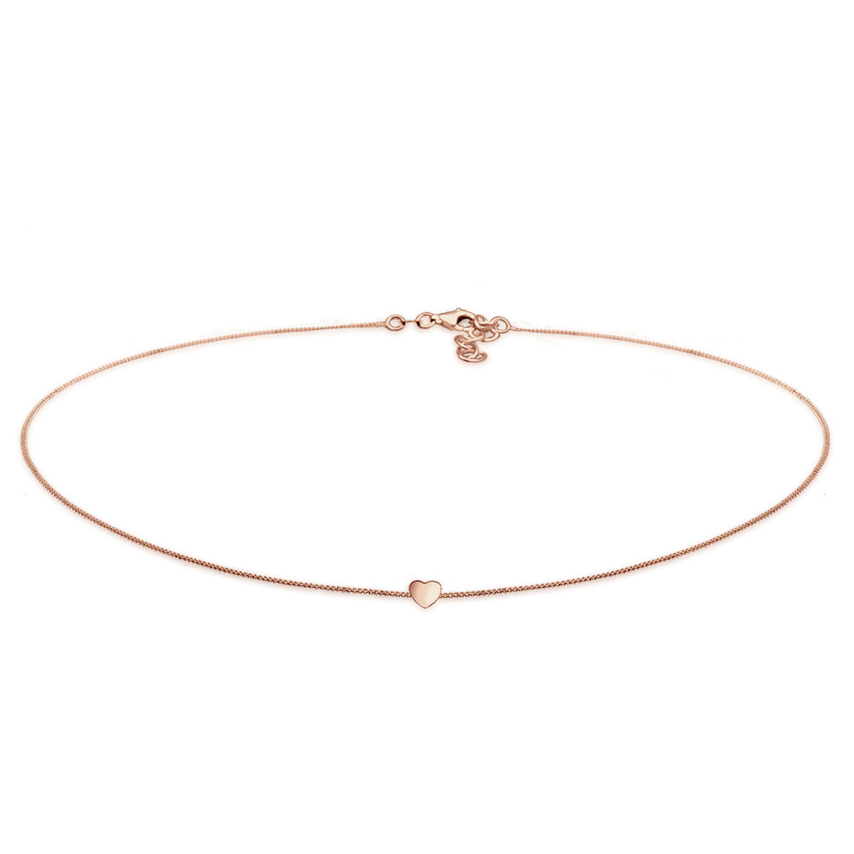 Roségold - Elli | Choker Herz | 925 Sterling Silber Rosegold