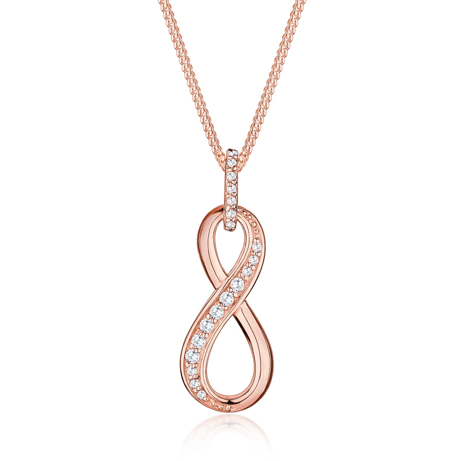 Roségold - Elli | Halskette Infinity | Zirkonia ( Weiß ) | 925 Sterling Silber Rosegold