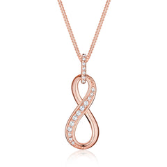 Roségold - Elli | Halskette Infinity | Zirkonia (Weiß) | 925 Sterling Silber Rosegold