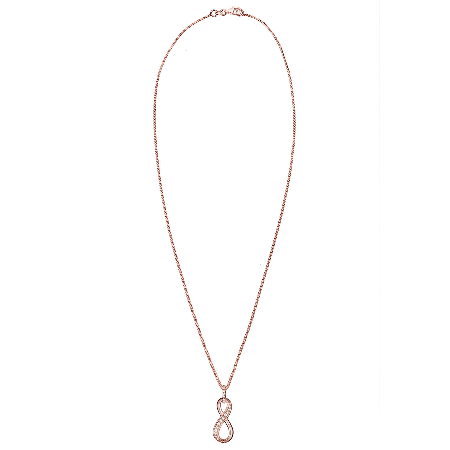 Roségold - Elli | Halskette Infinity | Zirkonia (Weiß) | 925 Sterling Silber Rosegold