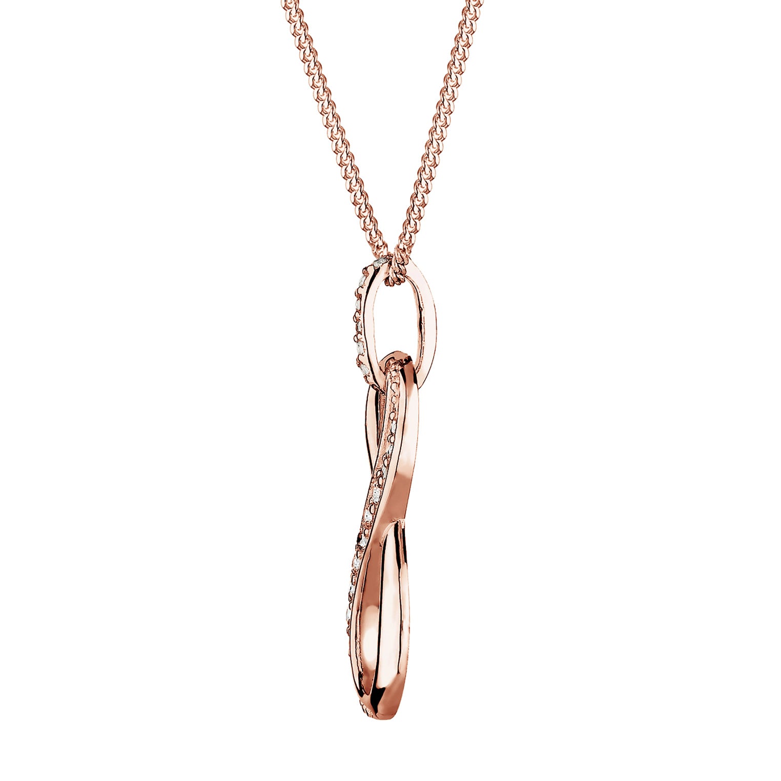 Roségold - Elli | Halskette Infinity | Zirkonia (Weiß) | 925 Sterling Silber Rosegold