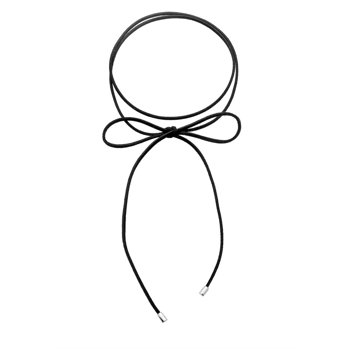 Silber - Elli | Choker Schleife | Kunstleder | 925er Sterling Silber
