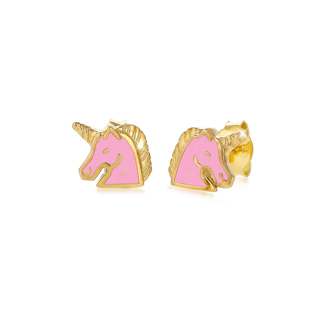 Gold - Elli | Ohrring Einhorn | 925 Sterling Silber vergoldet