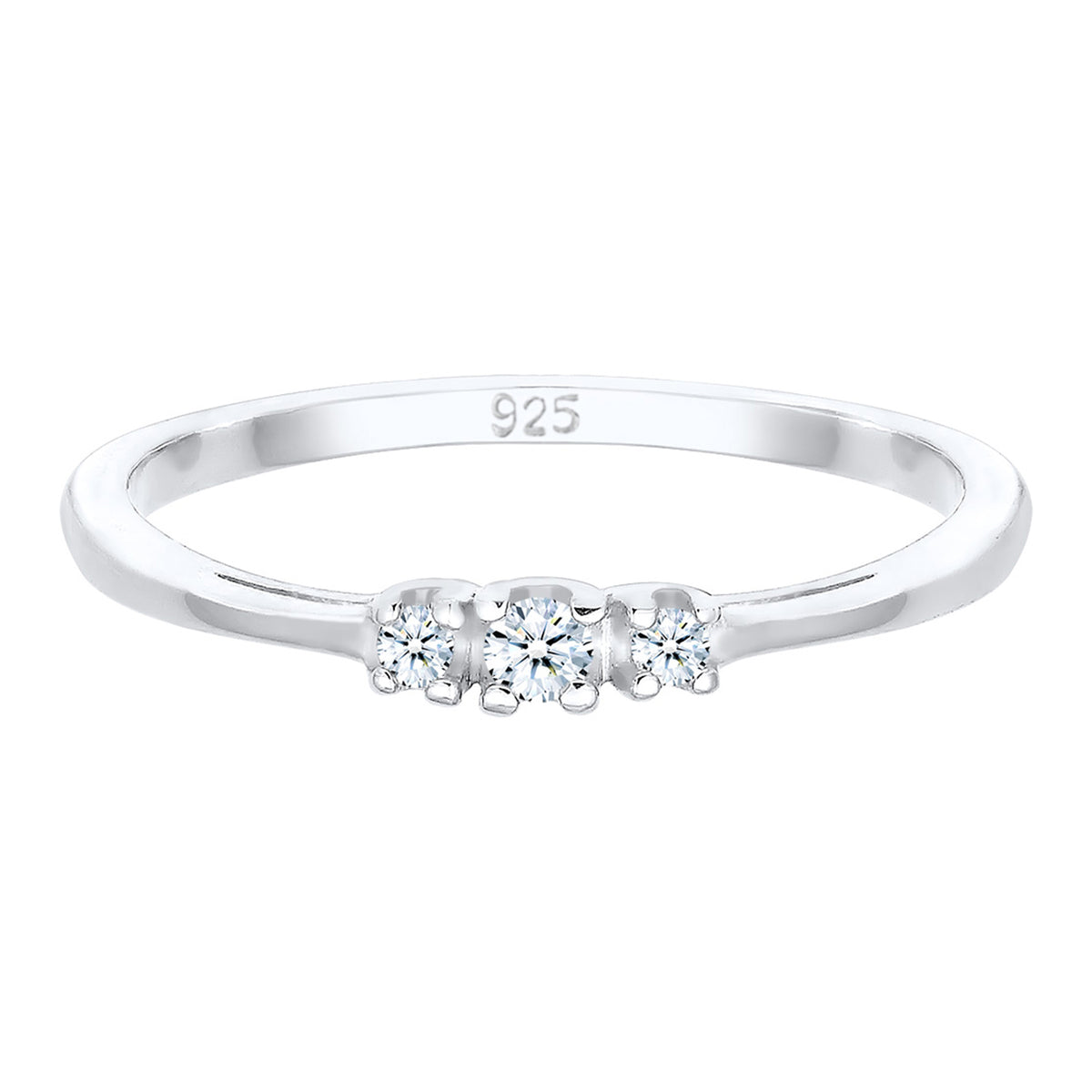 Silber - Elli DIAMONDS | Verlobungsring | Diamant ( Weiß, 0,06 ct ) | 925er Sterling Silber