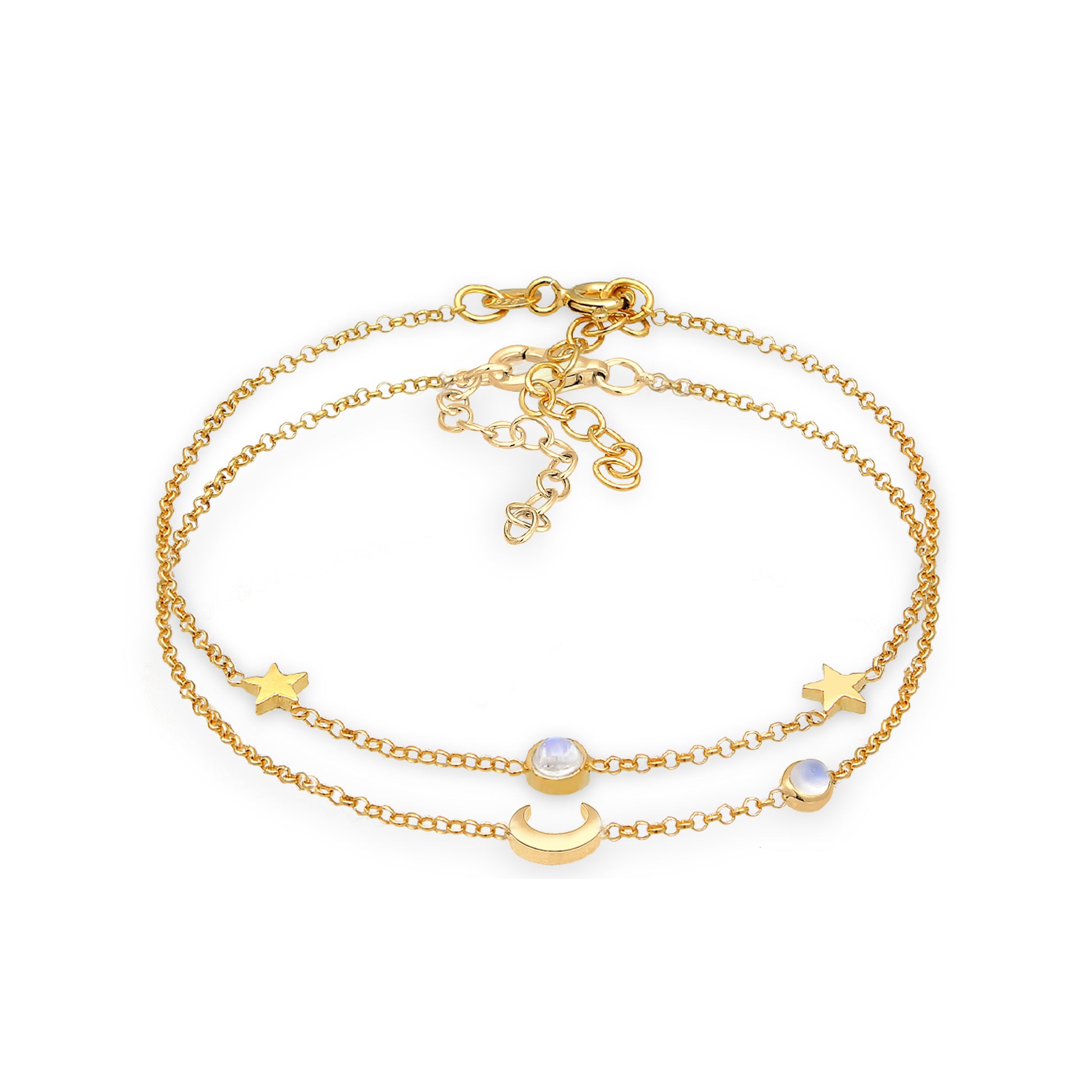 Half Moon & Star Mondsteinarmbänder Schmuck Set