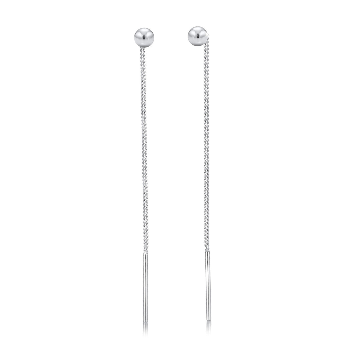 Silber - Elli | Durchzieh-Ohrhänger Kugel | 925er Sterling Silber