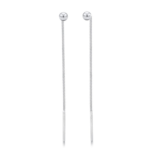 Silber - Elli | Durchzieh-Ohrhänger Kugel | 925er Sterling Silber