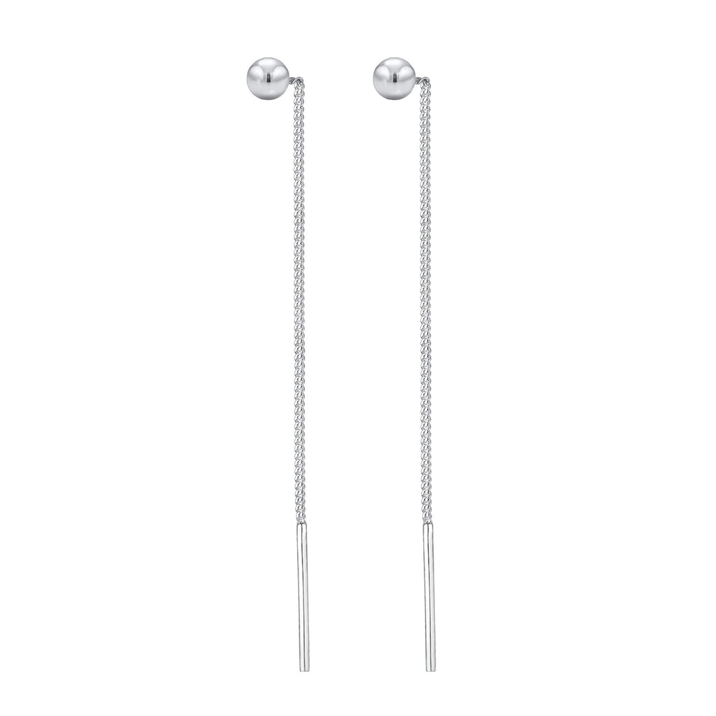 Silber - Elli | Durchzieh-Ohrhänger Kugel | 925er Sterling Silber