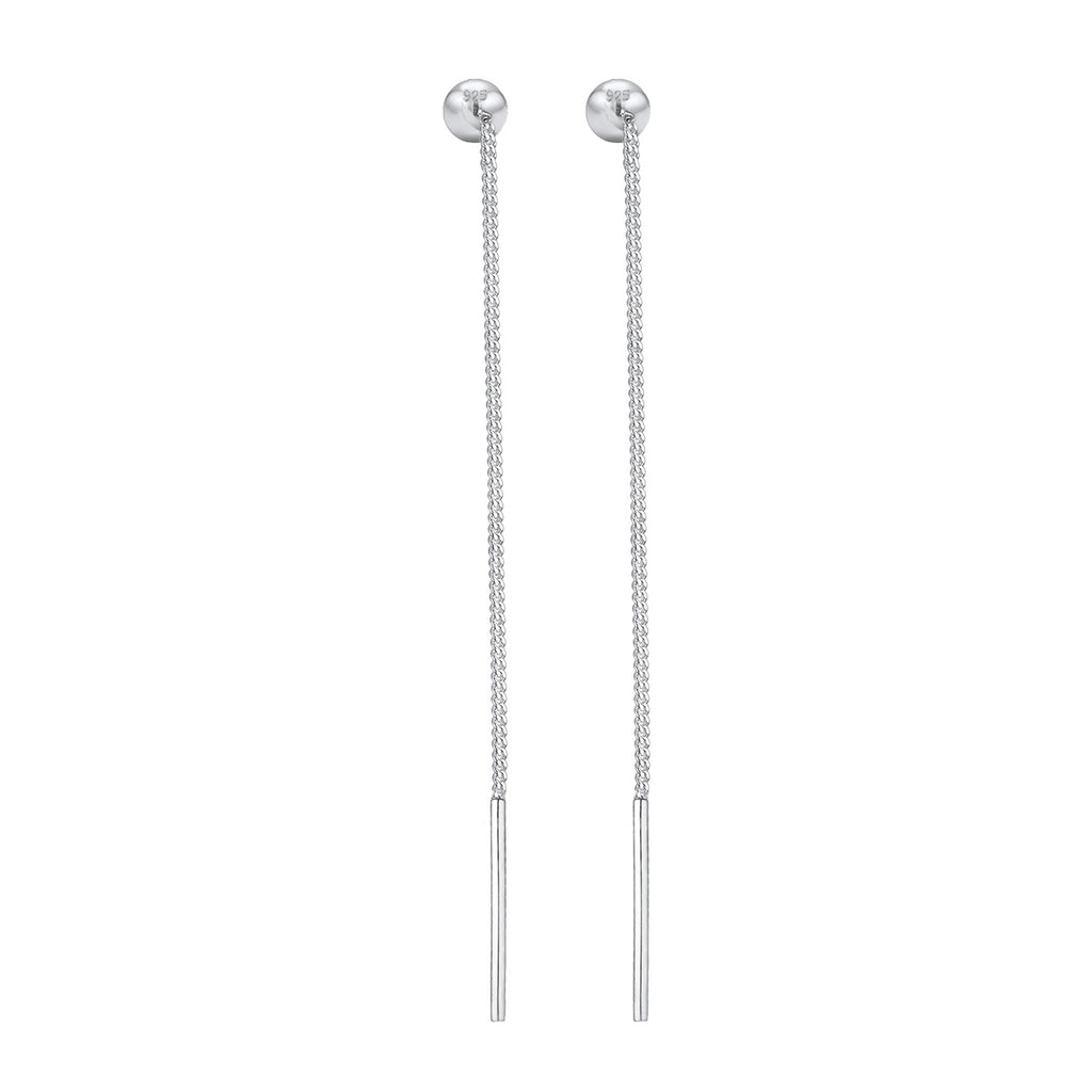 Silber - Elli | Durchzieh-Ohrhänger Kugel | 925er Sterling Silber