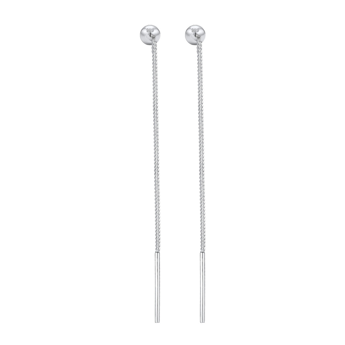 Silber - Elli | Durchzieh-Ohrhänger Kugel | 925er Sterling Silber