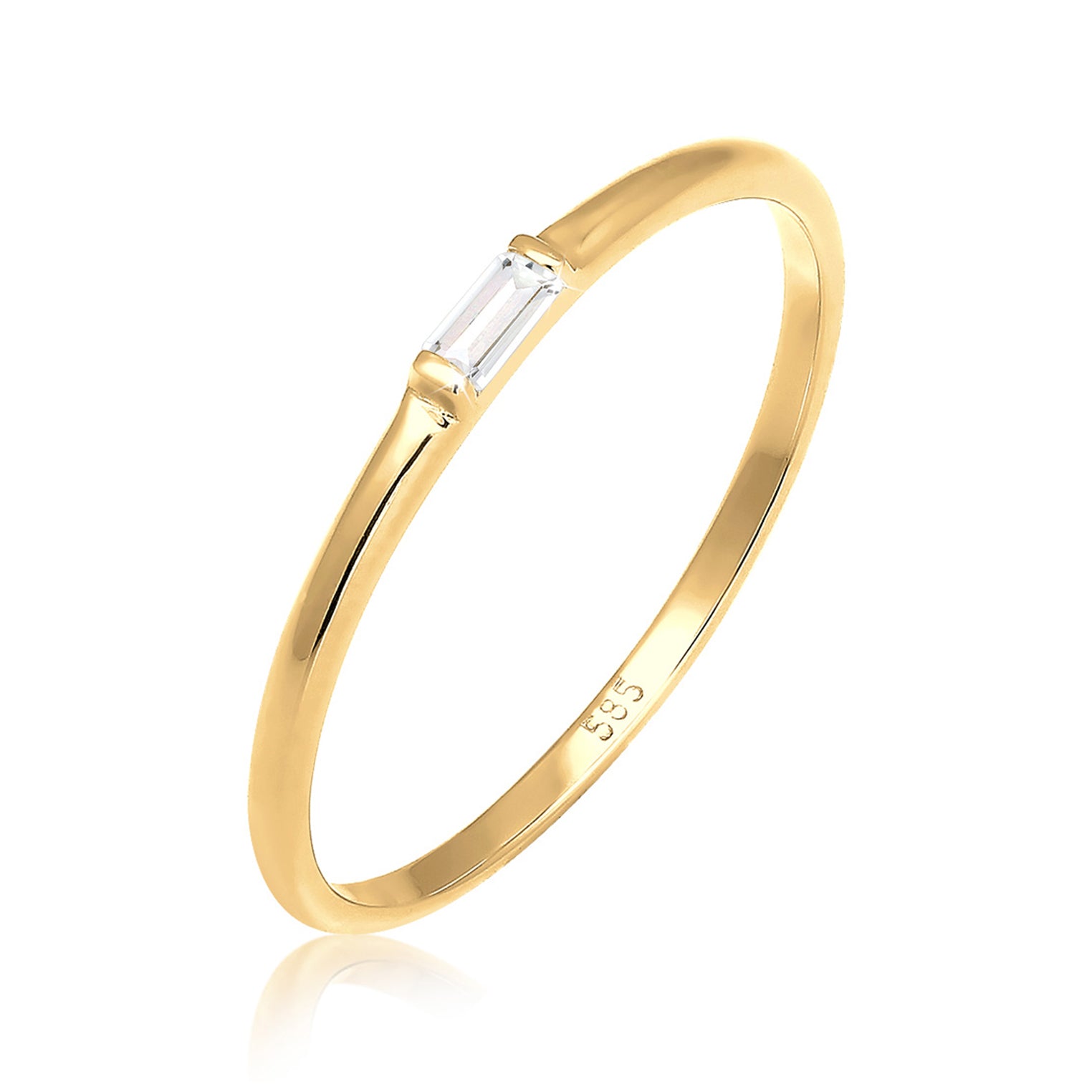 Gold - Elli PREMIUM | Verlobungsring | Topas ( Weiß ) | 585 Gelbgold