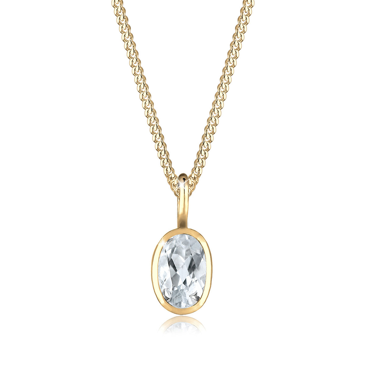 Gold - Elli PREMIUM | Halskette | Topas (Weiß) | 585 Gelbgold