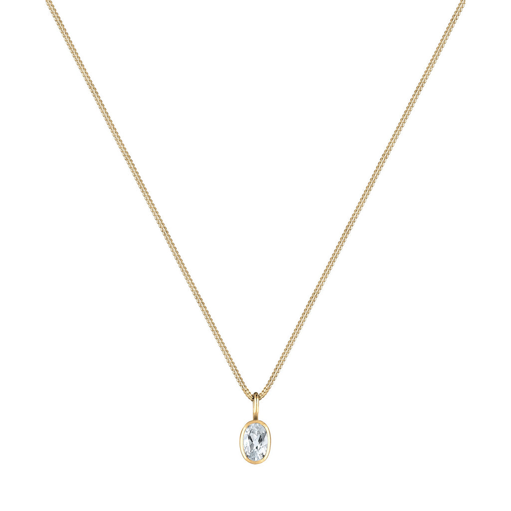 Gold - Elli PREMIUM | Halskette | Topas (Weiß) | 585 Gelbgold
