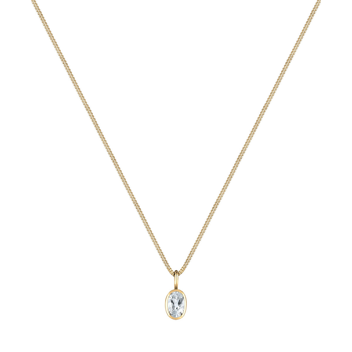 Gold - Elli PREMIUM | Halskette | Topas (Weiß) | 585 Gelbgold