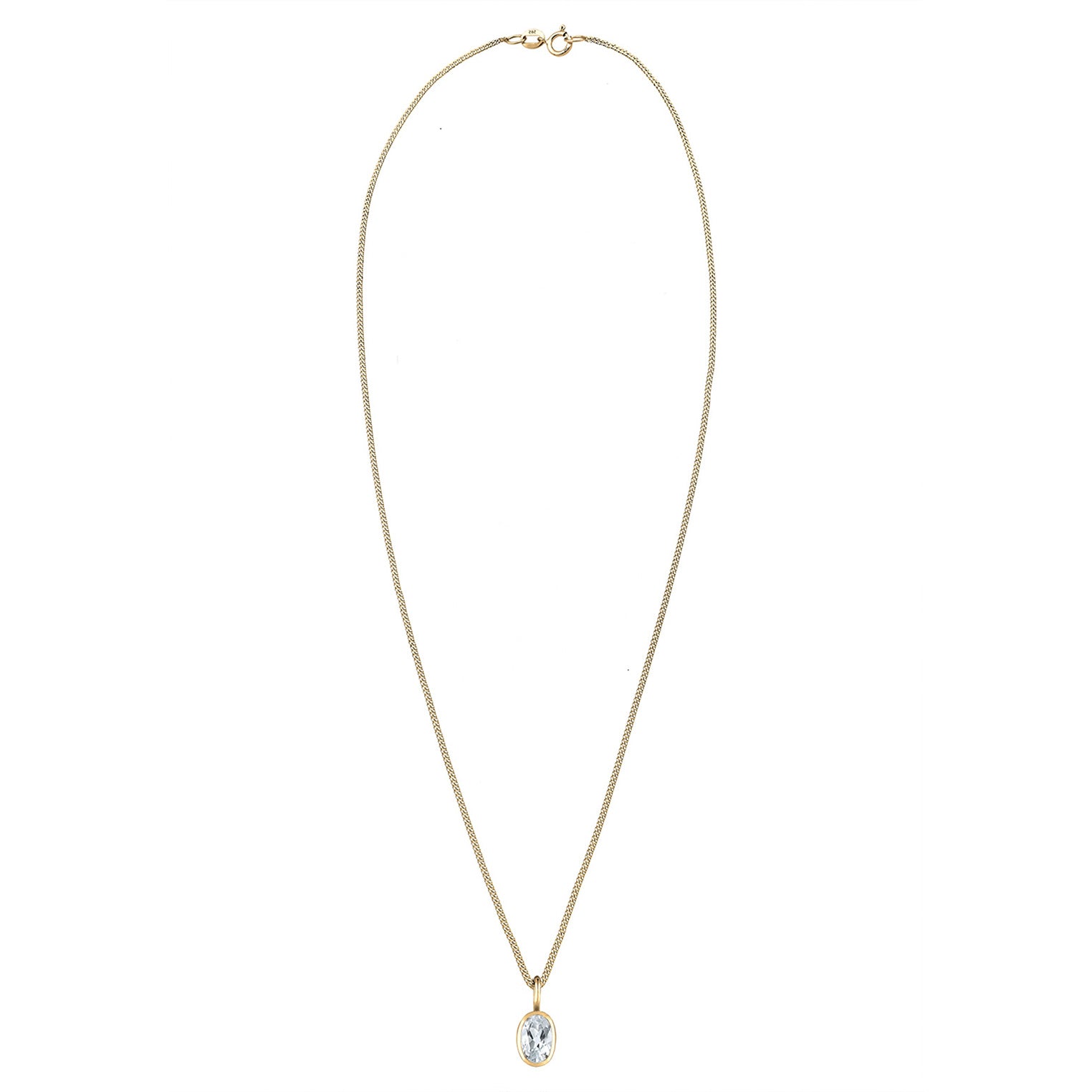 Gold - Elli PREMIUM | Halskette | Topas ( Weiß ) | 585 Gelbgold