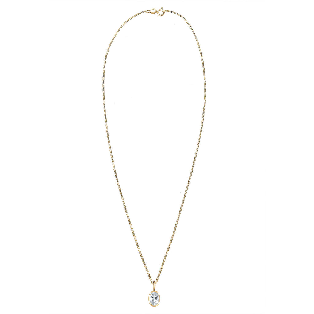 Gold - Elli PREMIUM | Halskette | Topas (Weiß) | 585 Gelbgold