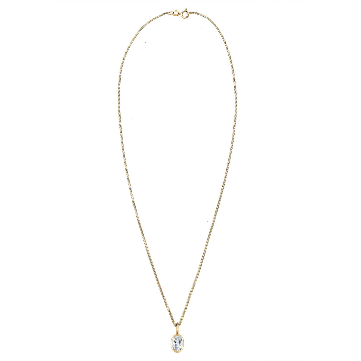 Gold - Elli PREMIUM | Halskette | Topas (Weiß) | 585 Gelbgold
