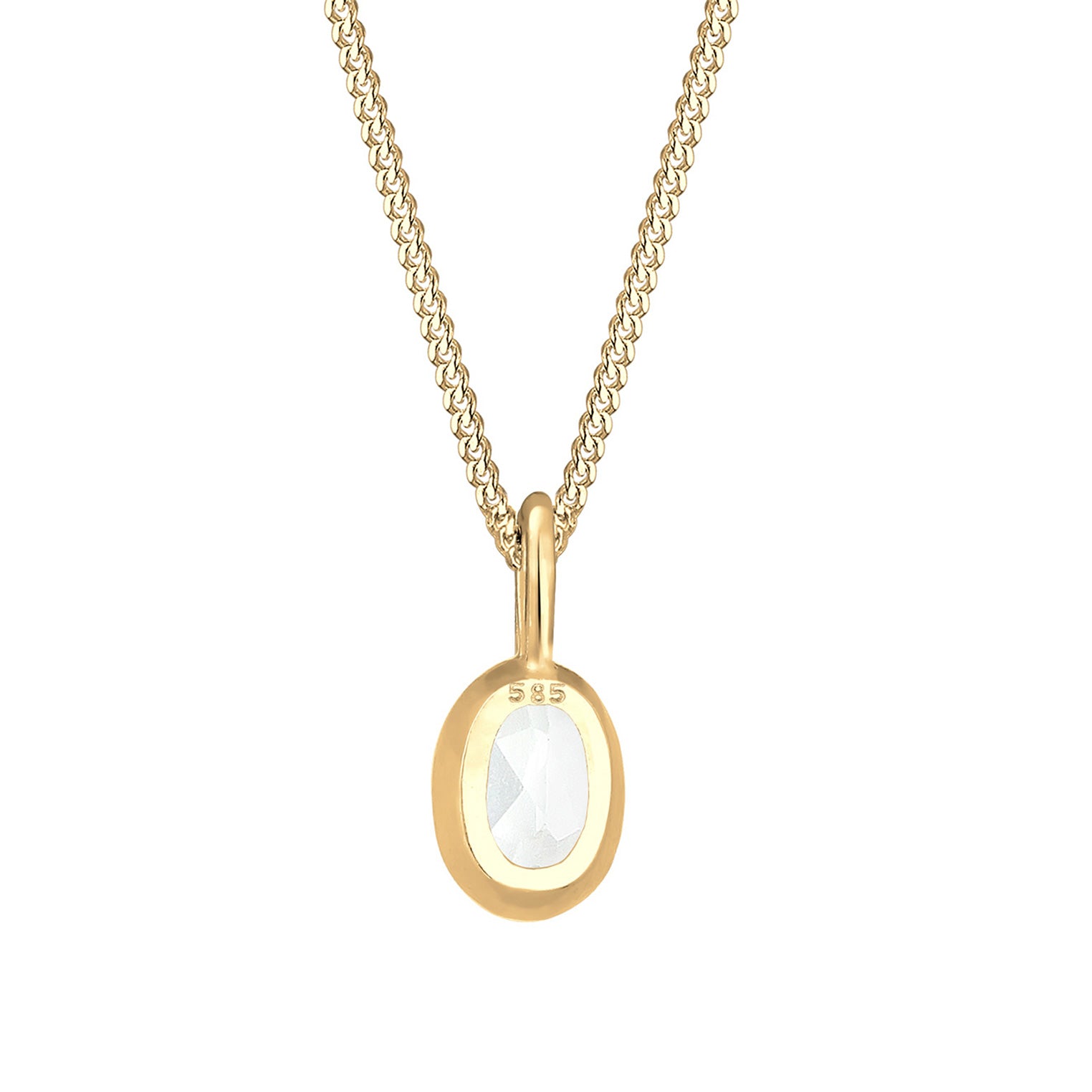 Gold - Elli PREMIUM | Halskette | Topas ( Weiß ) | 585 Gelbgold