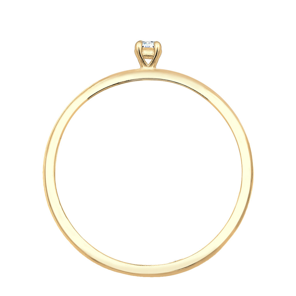 Gold - Elli DIAMONDS | Solitär-Ring | Diamant ( Weiß, 0,015 ct ) | 585 Gelbgold