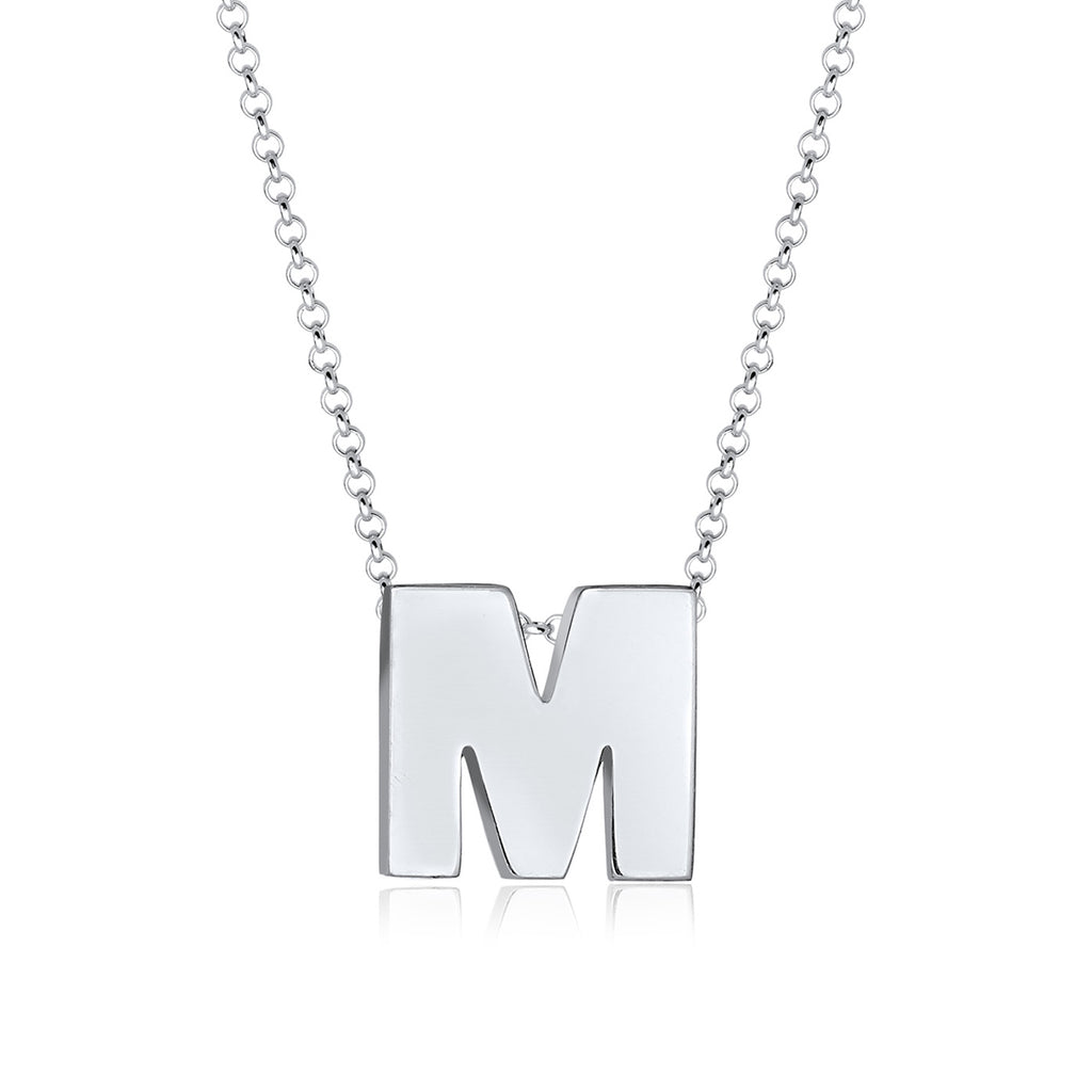 Silber - Elli | Halskette Buchstabe M | 925er Sterling Silber