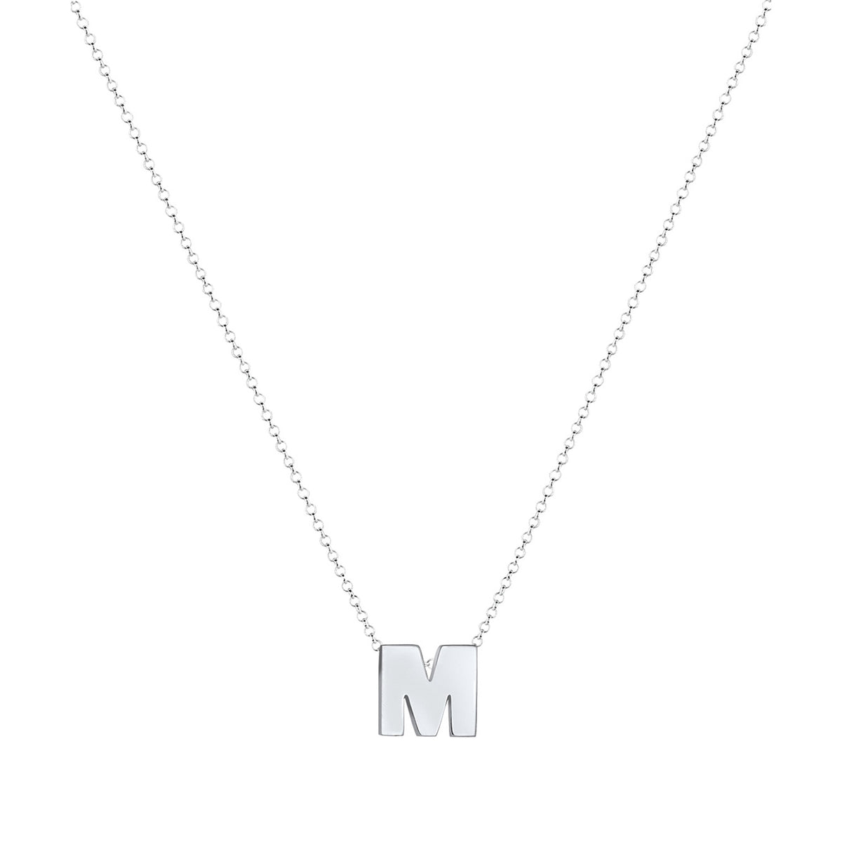 Silber - Elli | Halskette Buchstabe M | 925er Sterling Silber