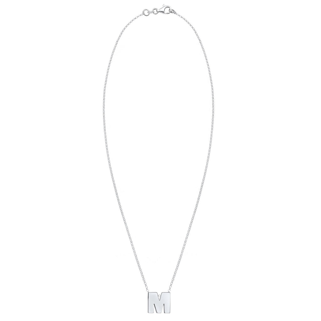 Silber - Elli | Halskette Buchstabe M | 925er Sterling Silber