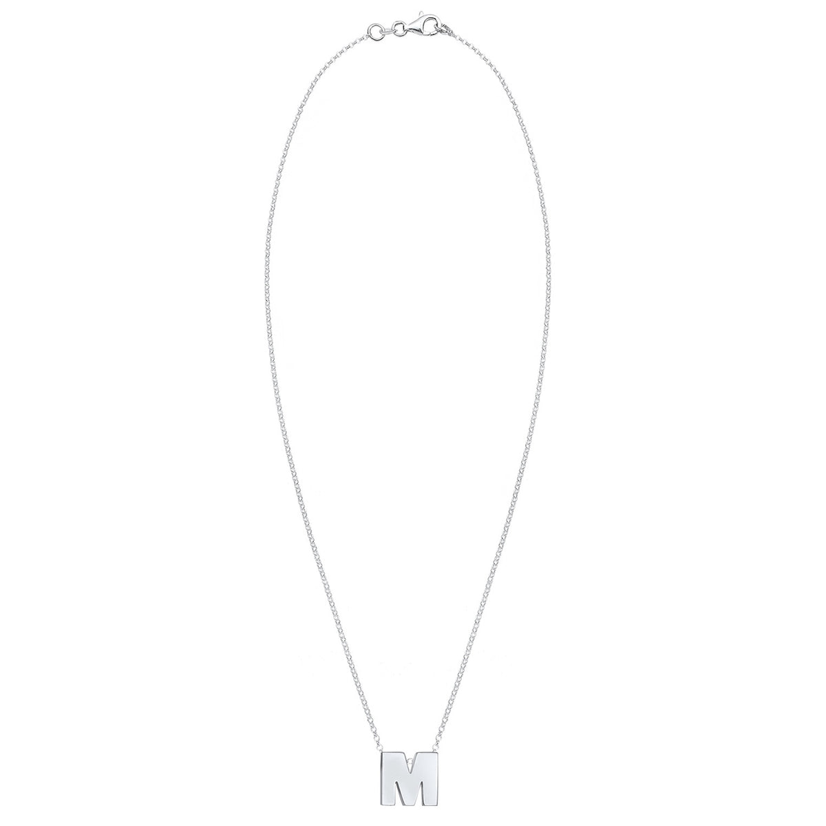 Silber - Elli | Halskette Buchstabe M | 925er Sterling Silber