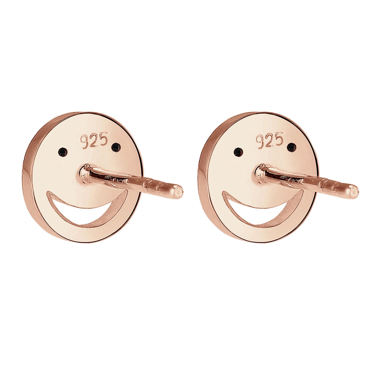 Roségold - Elli | Ohrstecker mit Smiling Face | Mit Kristallen von Swarovski® (Weiß) | 925 Sterling Silber Rosegold