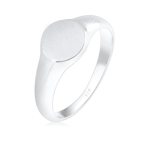 Silber - Elli | Siegelring Matt | 925er Sterling Silber