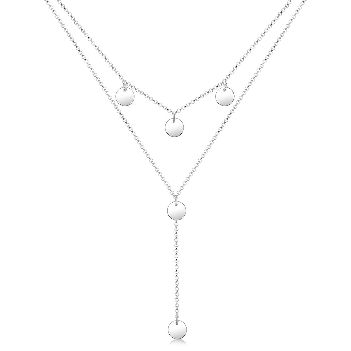 Silber - Elli | Y-Halskette Geo | 925er Sterling Silber