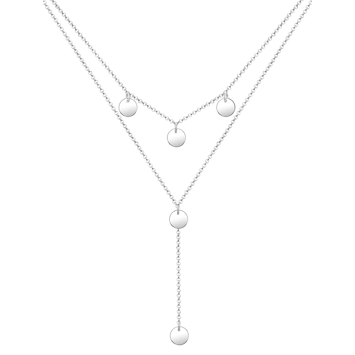 Silber - Elli | Y-Halskette Geo | 925er Sterling Silber