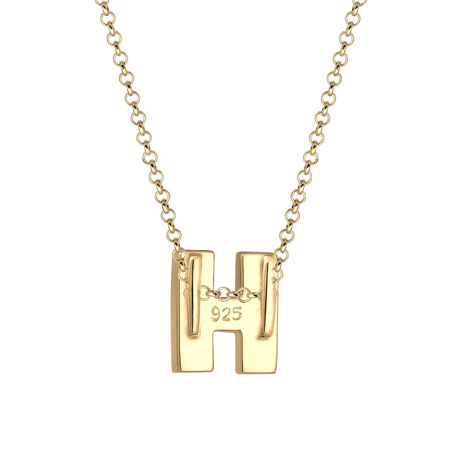 Gold - Elli | Halskette Buchstabe H | 925 Sterling Silber vergoldet