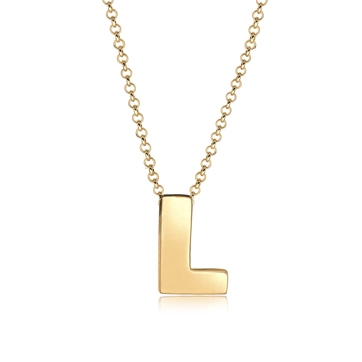Gold - Elli | Halskette Buchstabe L | 925 Sterling Silber vergoldet