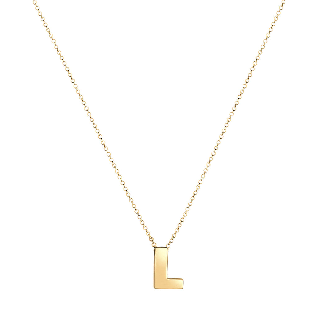 Gold - Elli | Halskette Buchstabe L | 925 Sterling Silber vergoldet