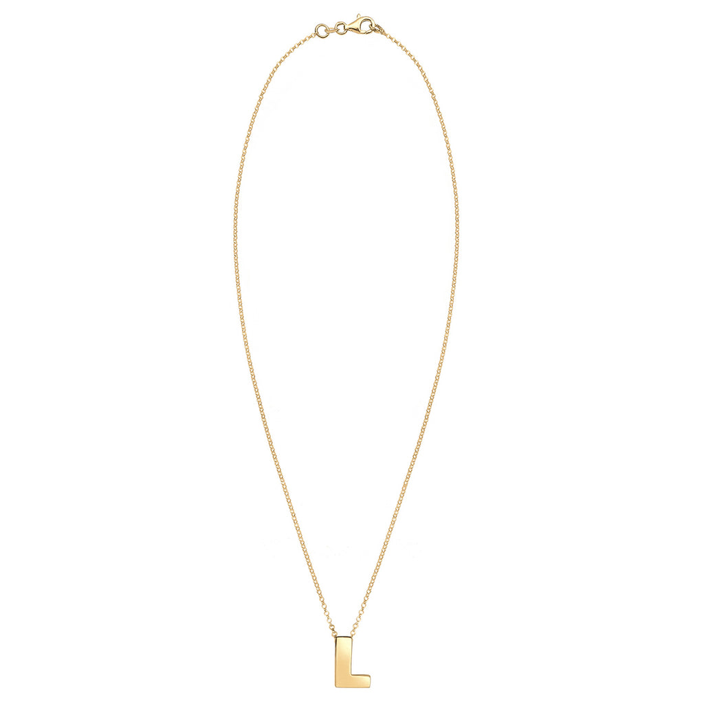Gold - Elli | Halskette Buchstabe L | 925 Sterling Silber vergoldet