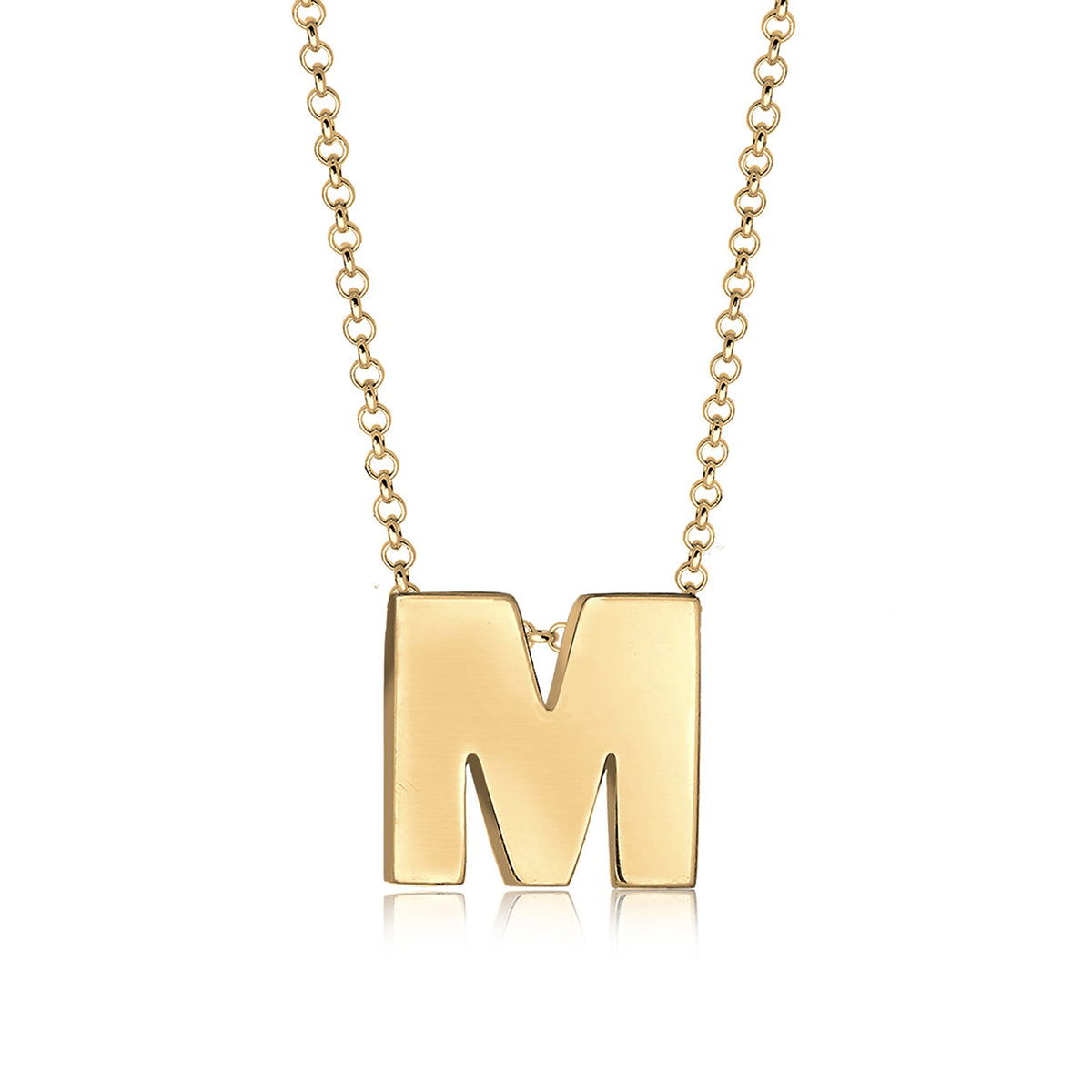 Gold - Elli | Halskette Buchstabe M | 925 Sterling Silber vergoldet
