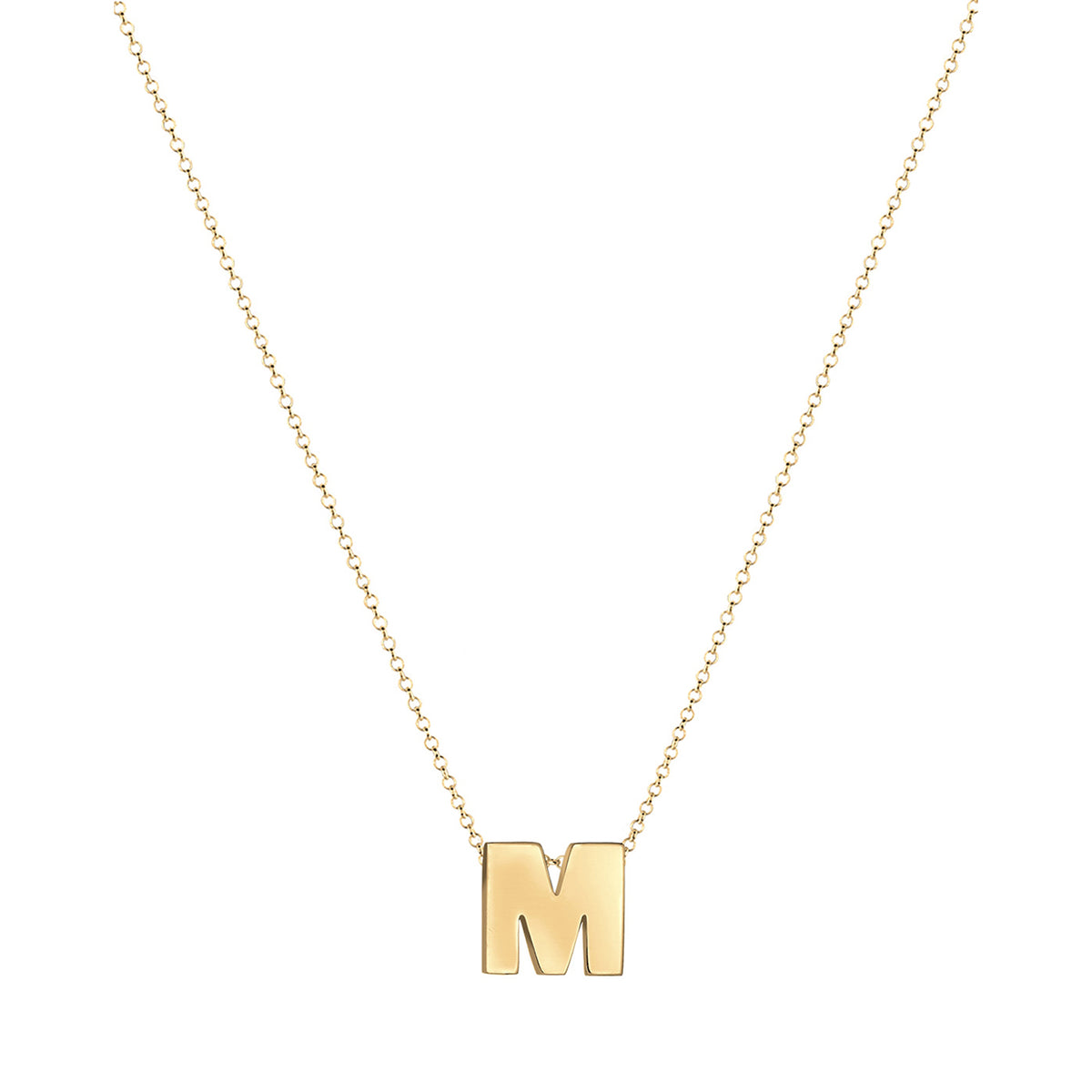 Gold - Elli | Halskette Buchstabe M | 925 Sterling Silber vergoldet
