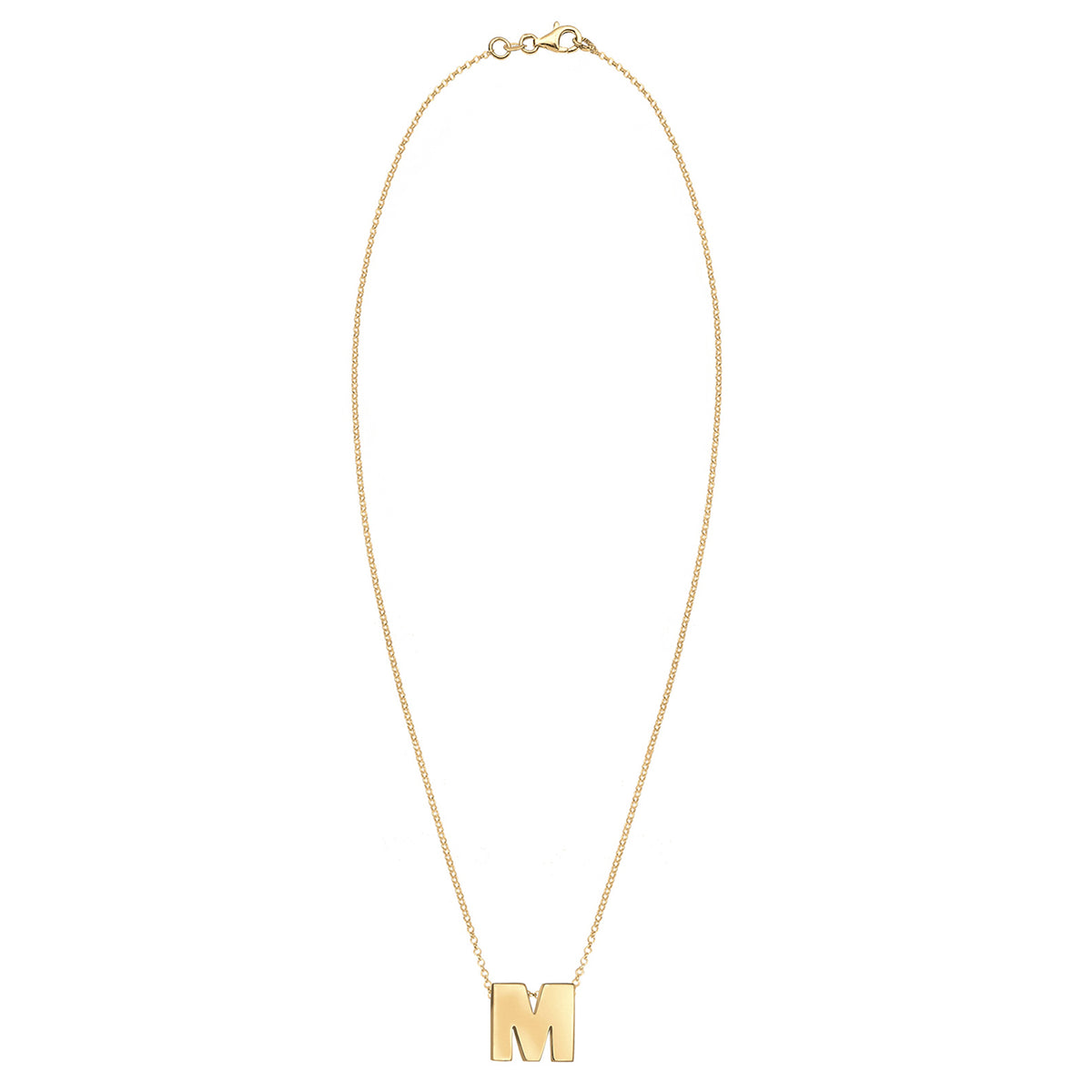 Gold - Elli | Halskette Buchstabe M | 925 Sterling Silber vergoldet