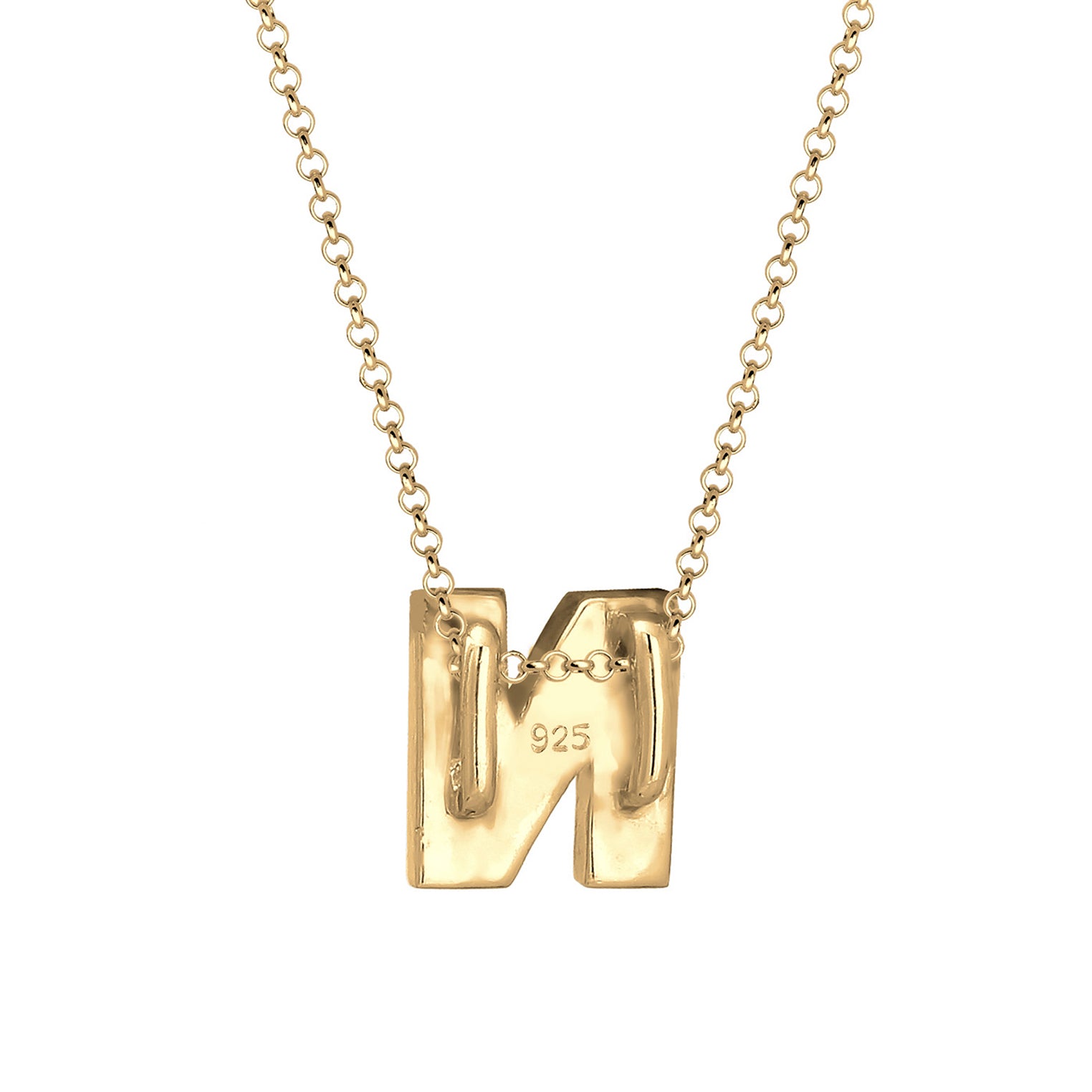 Gold - Elli | Halskette Buchstabe N | 925 Sterling Silber vergoldet